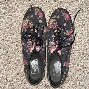 Vans Floral Black Rose Authentic Lo Pro